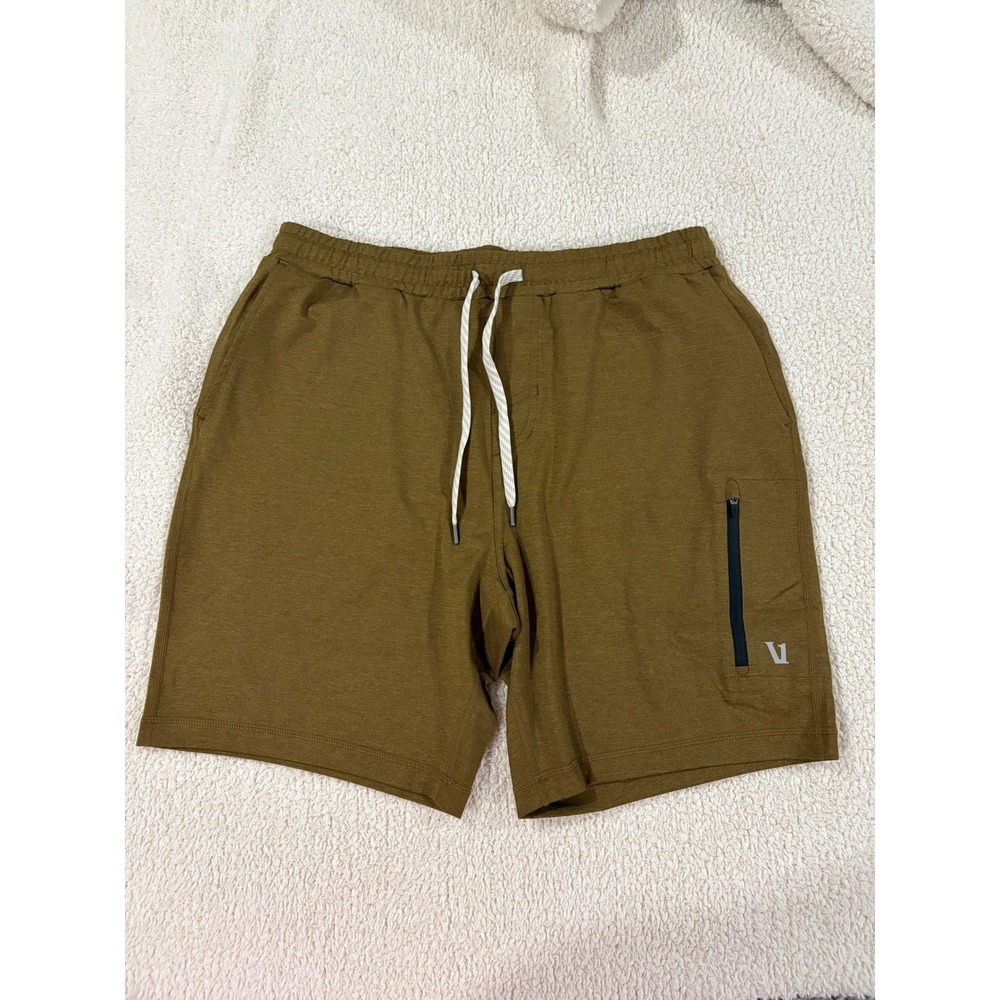 Vuori Men's Ponto Performance Short 7" Large Mustard Yellow Brown $84